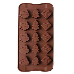 RKPM HOMES Silicone Chocolate Mold Candy Mold Jelly Ice Cube Tray Muffin Sugar Craft Fondant Mold Mould Cake Decorating Tools (Christmas Chocolate Mold)