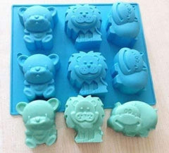 RKPM HOMES Animals Shape Chocolate Mould I Lion Hippo Bear 3D DIY Fondant Silicone Candy Mold I Baking Tools for Cake Chocolate Candy Ice Jelly Soap I Cake Baking Moulds I Bakeware Molds - 6 Cavity