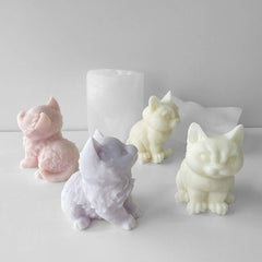RKPM HOMES Sitting Kitten Shape Candle Mold I 3D Fondant Animal Silicone Epoxy Casting Mould I for DIY Handmade Ornament, Cake Décor, Aromatherapy, Soap, Resin Art Craft Making Home Decoration