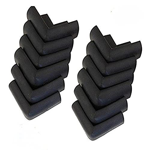 RKPM Baby Safety Corner Protectors - Cushion Guard Black (12 Pcs)