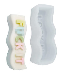 RKPM HOMES Alphabet Letter Pillar Resin Mold I 3D Words Silicone Epoxy Mould I for Candle Making DIY Handmade Ornament Chocolate, Cake Décor, Aromatherapy, Soap, Polymer Clay Art Craft (Fuck IT)