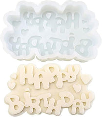 RKPM HOMES Chocolate Mould I 3D Fondant English Letters Silicone Candy Mold I for DIY Handmade Soap, Candle, Cakes French Dessert, Pastry, Muffin Cookies, Cupcake, Decoration Tools (Happy Birthday)