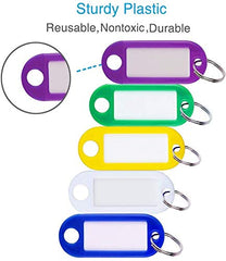 RKPM HOMES Plastic Key Tags Lables With Ring & Window Key Pack of 30