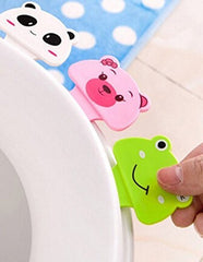 RKPM Pack of 2 Toilet Seat Pad Cover Lifter Lift Handle - Cartoon Print White 2 Pcs