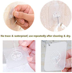RKPM HOMES Transparent-Glue Hooks Hooks for Hanging - Heavy Duty Shower Sticky Hooks Key Hook Seamless Waterproof and Oil Proof,for Kitchen Bathroom Ceiling Window 24 Pack