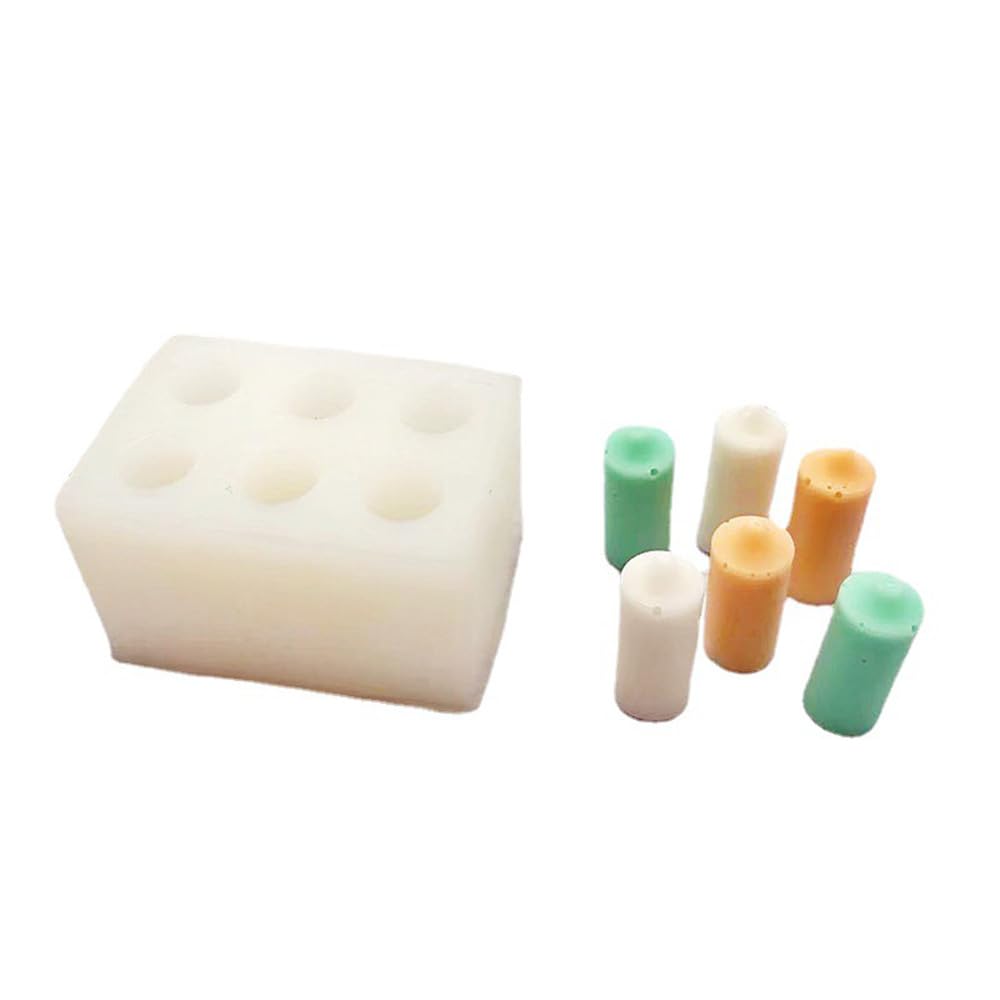 RKPM HOMES Candle Stick Mold I 3D Column Cylinder Silicone Epoxy Mould I for DIY Handmade Ornament Cake Décor Aromatherapy Soap Soy Wax Plaster Resin Art Crafts Home Wedding Decoration – 6 Cavity