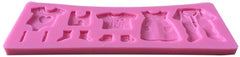 RKPM HOMES 3D Baby Silicone Fondant Mold Baby Shower Cake Topper DIY Cupcake Decoration Birthday Party Tool for Sugarcraft, Chocolate, Resin, Candy Mold (Baby Clothes)