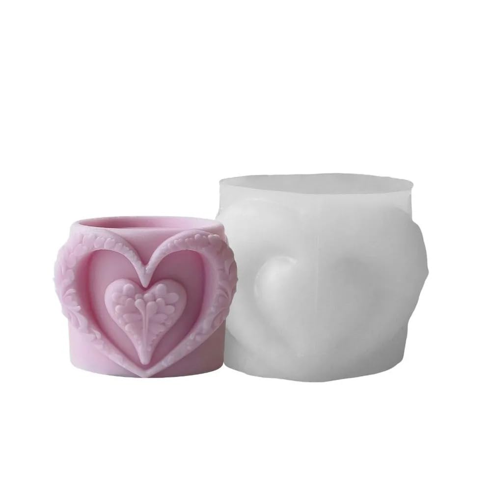 RKPM HOMES Love Candle Mold I 3D Fondant Heart Cup Shape Silicone Epoxy Casting Mould I for DIY Handmade Ornament Cake Décor Chocolate Aromatherapy Soap Resin Art Craft Making Home Party Decoration