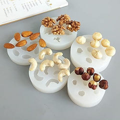RKPM HOMES Dryfruit Chocolate Fondant Mold I 3D Nut Shape Silicone Candy Mould I for DIY Handmade Cake Décor Aroma Beads Polymer Clay Cookies Dessert Gummy Muffin Soap Resin Candle Art Crafts (Cashew)