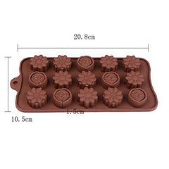 RKPM HOMES Silicone Chocolate Mold Candy Mold Jelly Ice Cube Tray Muffin Sugar Craft Fondant Mold Mould Cake Decorating Tools (Mix Flower Shape Chocolate Mold)