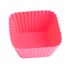 RKPM HOMES Paper Cake Cup Liners | Silicone Baking Cups | Muffin Cupcake Cases | Microwave or Oven Tray Safe | for Handmade Soap, Biscuit, Chocolate, Muffins, Jelly (Square Shape, 12 Pcs)