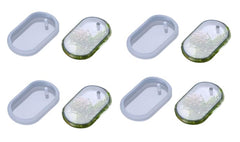 RKPM HOMES Poppy Pendant Mold I Multi Design Shape with Hanging Hole Silicone Epoxy Mould I for DIY Homemade Resin Soap Clay Art Craft Jewelry Keychain Charm Necklace Earring Making - 4 Pcs (Oval)