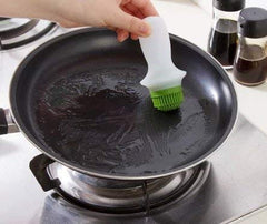 RKPM HOMES Chef's Basting Set Silicone Oil Brush Dispenser Glass Bowl Container Set for Cooking, BBQ, Baking and Grilling, Green