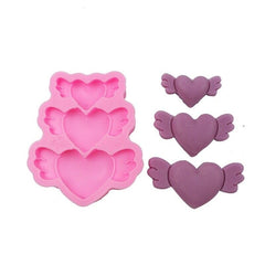 RKPM HOMES Heart Wings Shape Cupcake Fondant Mold I 3D Valentine's Day Hearts Silicone Chocolate Mold I for DIY Sugarcraft Cake Decoration, Polymer Clay, Candy, Cookies, Soap Wax Making Crafting