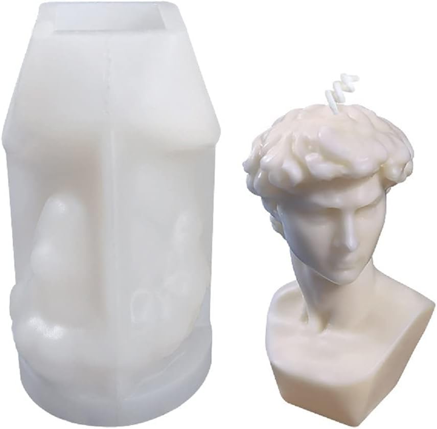 RKPM HOMES Body Shape Candle Molds I 3D Fondant David Portrait Shape Silicone Epoxy Mould I for DIY Handmade Ornament Chocolate Cake Décor Aromatherapy Soap Resin Art Craft Home Decoration (A)