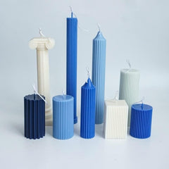 RKPM HOMES Polo Striped Pillar Candle Mold I Long Rod Cylinder Acrylic Candlestick Wax Mould I for DIY Handmade Cake Décor, Aromatherapy, Candles Making Home Wedding Party Decoration (3.5 X 15 CM)