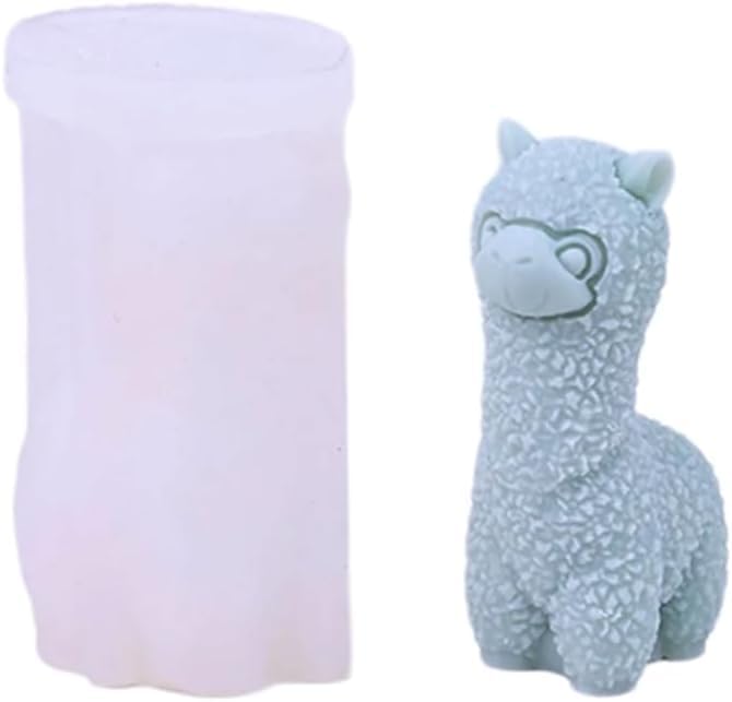 RKPM HOMES Animal Candle Mold I 3D Fondant Alpaca Shape Silicone Scented Sculpture Mould I for Handmade Ornament Aromatherapy Cake Décor Soap Soy Wax Resin Arts Craft Making Home Desktop Decoration (Small)