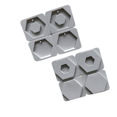 RKPM HOMES Aromatherapy Wax Mold | Pentagon (5-Sided) Shape Fondant Silicone Mould with Hanging Hole | Dried Flowers Resin Soap Clay Craft Jewelry Making Molds DIY Pendant Necklace | Grey - 4 Cavity