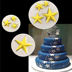 RKPM HOMES Star Shape Chocolate Mould | 3D DIY Fondant Silicone Mold | Baking Tools for Cake Chocolate Candy Ice Jelly Soap | Baking Moulds | for Cake Cupcake Topper Decoration (Combo of Set of 3)