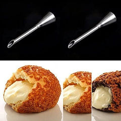RKPM HOMES Cream Icing Piping Nozzle Tip | Stainless Steel Nozzle Tips | for Pasty, Puff, Cream Roll, Dessert, Doughnut, Cupcake | Fondant Cake Decorating Long Bakeware Tip | Pastry Tools - 4 Pcs