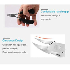 RKPM HOMES By 4Pcs Ingrown Toe Nail Clippers Tool Set, Stainless Steel Professional Ingrown or Thick Toenails Trimmer, Nail Clipper, Cuticle Fork, Nail File, Nail Cleaner Tool (Blue)