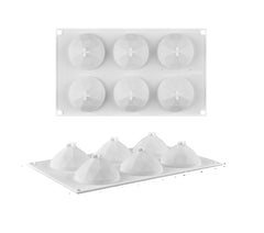 RKPM HOMES Love Chocolate Mould Tray I 3D Diamond Heart Shape Silicone Baking Mold I for Handmade DIY Jelly Mousse Cake Dessert Candy Gum Paste Pastry Polymer Clay Gummy Muffin Cupcake Décor - 6Cavity