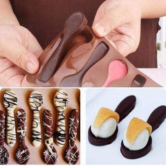 RKPM HOMES Spoon Shape Chocolate Mould | Silicone Candy Mold | Baking Tools for Cake Chocolate Candy Ice Jelly | Cake Baking Moulds | Bakeware Molds | Brown – 6 Cavity