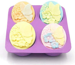 RKPM HOMES Silicone Cake Baking Pan Jelly Pudding Mousse Mould Nautical Handmade Cloud Cold Process Soap Mold (4 Cavity Butterfly Mold)