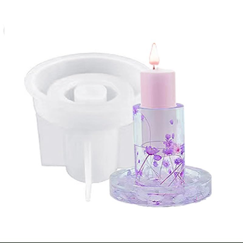 RKPM HOMES Candles Holders Resin Mold I Round Pillar Candlestick Silicone Epoxy Mould I for Homemade Ornament DIY Clay, Resin Casting, Art Craft Home Decoration Making I Large - Pack of 1