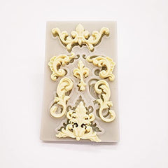 RKPM HOMES Baroque Scroll Shape Cake Mould | Fondant Silicone Mold | Clay DIY Mold Cake Decor Tools | Baking Tools for Chocolate Pinna Jelly Baking Soap | Moulds for Cake Decorating