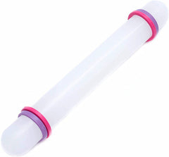 RKPM HOMES Fondant Rolling Pin with Rings | Non-Stick Removable Ring Adjustable Plastic Dough Roller | for Cookies Cake Biscuit Pastry Tarts Pasta Noodle Dumpling Dough | Cake Making Tool (9 in)