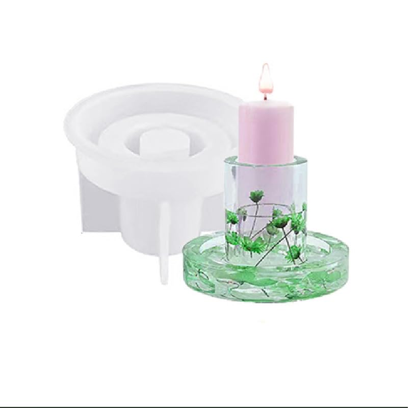 RKPM HOMES Candles Holders Resin Mold I Round Pillar Candlestick Silicone Epoxy Mould I for Homemade Ornament DIY Clay, Resin Casting, Art Craft Home Decoration Making I Medium - Pack of 1