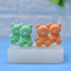 RKPM HOMES Teddy Bear Shape Chocolate Mold I 3D Fondant Bears Silicone Epoxy Cupcake Mold I for DIY Handmade Cake Décor Candy Ice Cube Polymer Clay Gummy Muffin Soap Resin Candle Making – 4 Cavity