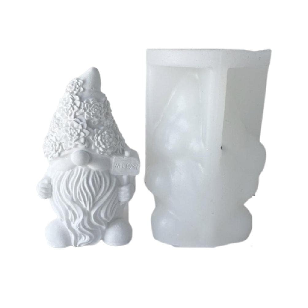RKPM HOMES Gnome Dwarf Christmas Candle Mold I 3D Fondant Faceless Santa Claus Silicone Scented Wax Mould I for DIY Handmade Ornament Cake Décor Aromatherapy Soap Resin Art Craft Home Décor (A)