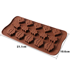RKPM HOMES Silicone Chocolate Mold Candy Mold Jelly Ice Cube Tray Muffin Sugar Craft Fondant Mold Mould Cake Decorating Tools (Christmas Chocolate Mold)