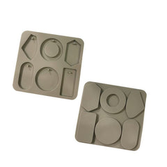 RKPM HOMES Aromatherapy Wax Mold | 6 Different Shape Fondant Silicone Mould with Hanging Hole | Dried Flowers Resin Soap Clay Craft Jewelry Making Moulds DIY Pendant Bookmark Necklace | Grey - 6 cavity