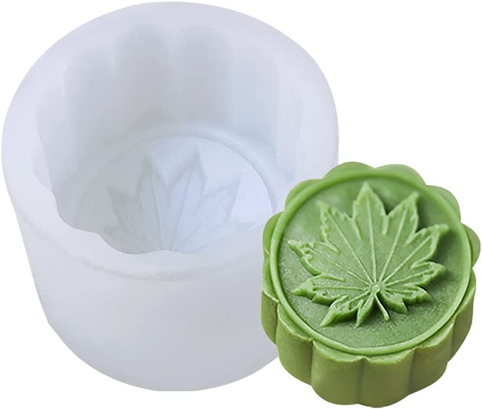 RKPM HOMES Moon Cake Mold I 3D Crystal Snowy Liquid Autumn Mooncake Silicone Casting Moulds I for DIY Handmade Cake Chocolate Candy Ice Jelly Pastry Soap Resin Candle Art Craft (Maple Leaf Shape)