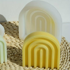 RKPM HOMES Arch Rainbow Candle Molds I 3D Geometric U-Shaped Striped Silicone Simple Lines Plaster Epoxy Mould I for DIY Handmade Aromatherapy Ornament Gypsum Soap Cake Décor, Resin Art Craft Making