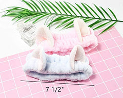 RKPM HOMES Cute Cat Ears Velvet Headbands Colors, Soft Spa Makeup Fashion Plush Hairband for Women - Pink