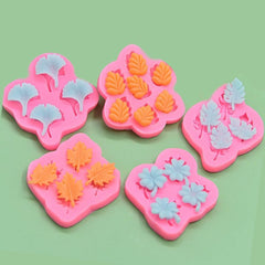 RKPM HOMES Leaf Shape Chocolate Fondant Mold I 3D Mini Ginkgo Leaves Candy Mould Tray I for DIY Homemade Cake Décor Cupcake Topper Chocolate Donut Ice Cube Polymer Clay Soap Resin Art Crafts (C)