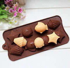 RKPM HOMES Star and Fish Shape Chocolate Mould | Silicone Candy Mold | Baking Tools for Cake Chocolate Candy Ice Jelly | Cake Baking Moulds | Bakeware Molds | Brown – 10 Cavity