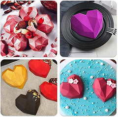 RKPM HOMES Pinata Diamond Heart Shape Chocolate Mould | 3D DIY Fondant Silicone Candy Mold | Baking Tools for Cake Chocolate Candy Ice Jelly Soap | Cake Baking Moulds | Multicolor - 8 Cavity