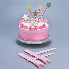 RKPM HOMES ® Plastic Adjustable Fondant Cake Scraper Icing Piping Cream Spatula Edges Smoother Baking Tool (Pink)