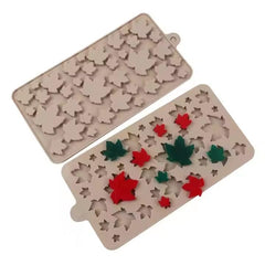 RKPM HOMES Chocolate Mould I 3D Fondant Leaves Shape Silicone Baking Tray I for Handmade DIY Jelly Cakes Dessert Candy Pastry Muffin Soap Resin Cupcake Decoration – Random Colour, 36 Cavity (Maple)
