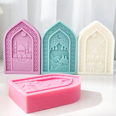 RKPM HOMES Classical Villas Palace Candle Mold I 3D Arabian Gate Castle Shape Casting Silicone Epoxy Mould I for DIY Handmade Ornament Aromatherapy Cake Décor Soap Resin Art Craft Home Decoration (Isha Gate)