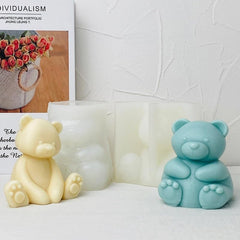 RKPM HOMES Fat Sitting Bear Shape Candle Mold I 3D Fondant Cute Cartoon Silicone Epoxy Casting Mould I for DIY Handmade Ornament Chocolate Cake Décor Aromatherapy Soap Resin Art Craft Home Decoration