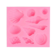 RKPM HOMES Silicone Mermaid Tail Fondant Soap Molds Seashell Sea Shell Starfish Chocolate Candy Sugarcraft Cake Decorating Polymer Clay Mold Tools. (Sea Shells Square)