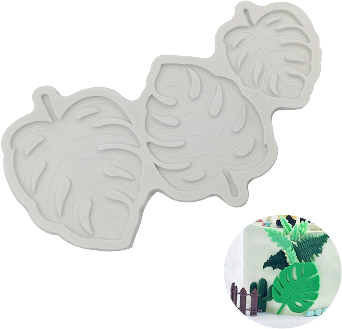 RKPM HOMES Leaf Shape Chocolate Mould | Leaves 3D DIY Fondant Silicone Candy Mold | Baking Tools for Cake Chocolate Candy Ice Jelly Soap | Cake Baking Moulds | Bakeware Molds | Multicolor - 3 Cavity