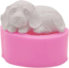 RKPM HOMES Cute Sleeping Puppy Shape Candle Mold I 3D Fondant Dog Animal Silicone Scented Mould I for DIY Handmade Ornament Cake Décor Aromatherapy Soap Resin Art Craft Making Home Desktop Decoration