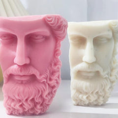 RKPM HOMES Body Shape Candle Molds I 3D Half Face David Head Abstract Sculpture Statue Mould I for DIY Handmade Ornament Aromatherapy Clay Resin Casting Art Craft Making Soap Home Party Decoration (B)